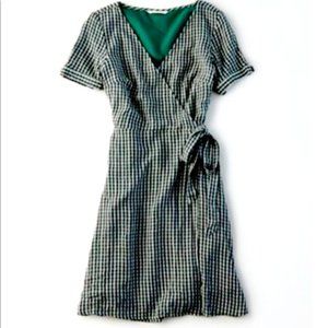 New American Eagle Green Gingham Plaid Wrap XS